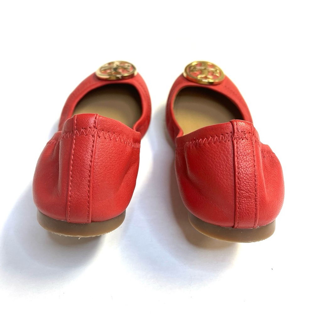 Tory Burch Benton 2 Red Leather Travel Ballet Flats - Sz 6.5 - Picture 5 of 10